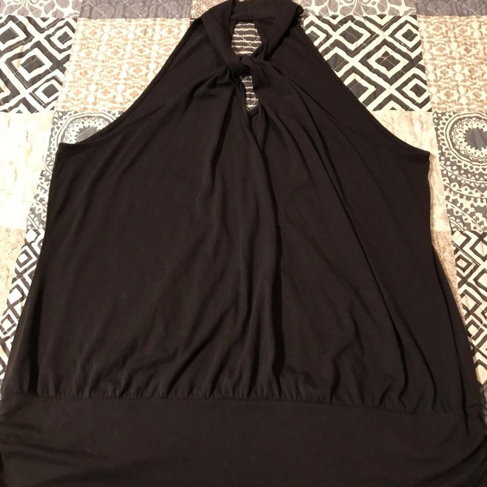 Maurices black twist neck top banded bottom